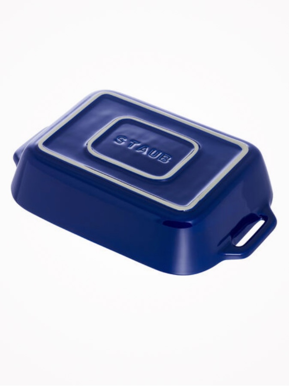 New! Staub Ceramic Rectangular Baking Dish in Dark Navy 13” x 9” - Picture 2 of 6